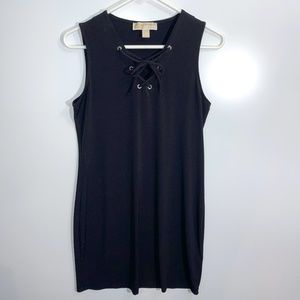 Michael Kors Black Sleeveless‎ Lace Up Dress Size Small